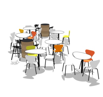 现代休闲桌椅su模型