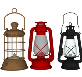 简欧煤油灯su模型