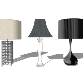 简欧台灯su模型