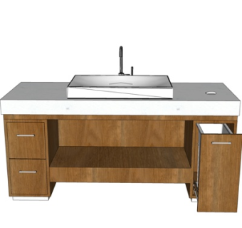 现代洗手盆su模型