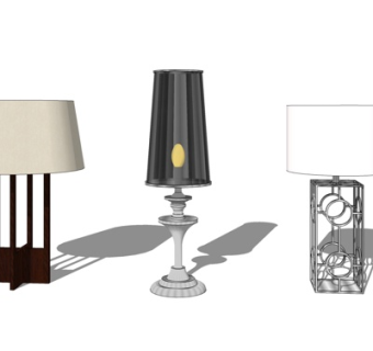 简欧台灯su模型