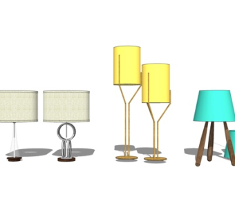 简欧台灯su模型