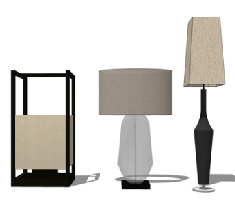 现代台灯su模型