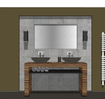 新中式洗手盆su模型