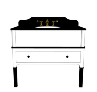 简欧洗手盆su模型