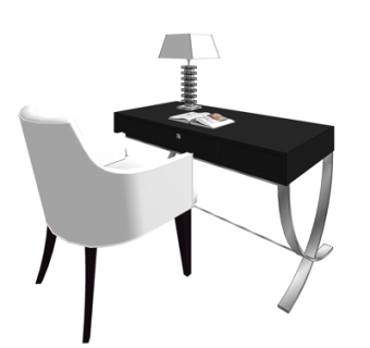 现代书桌su模型