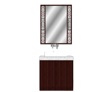 中式洗手盆su模型