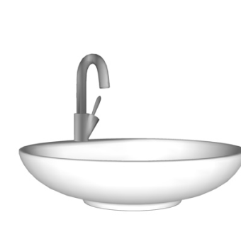 现代洗手盆su模型