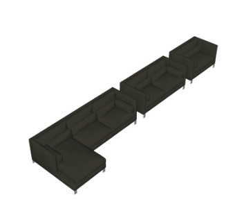 现代布艺多人沙发su模型