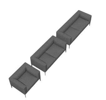 现代布艺多人沙发su模型