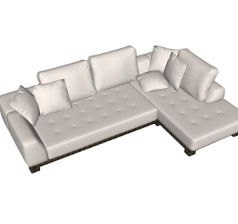 现代布艺多人沙发su模型