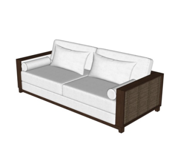 现代布艺双人沙发su模型