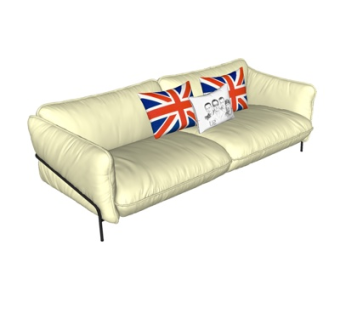 现代布艺双人沙发su模型