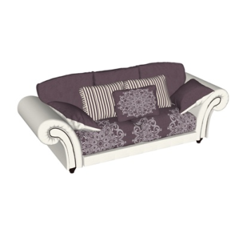 欧式布艺双人沙发su模型