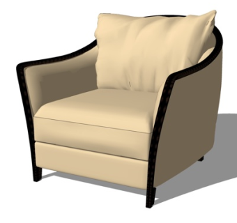 现代布艺休闲椅su模型