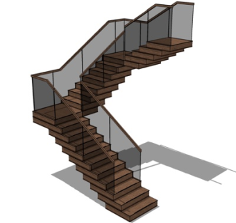 现代楼梯su模型