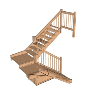 现代楼梯su模型