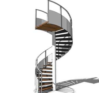 现代旋转楼梯su模型