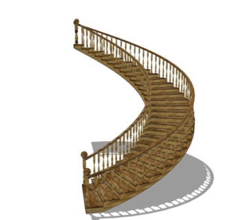 美式楼梯su模型