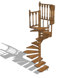 现代楼梯su模型