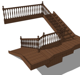 现代楼梯su模型