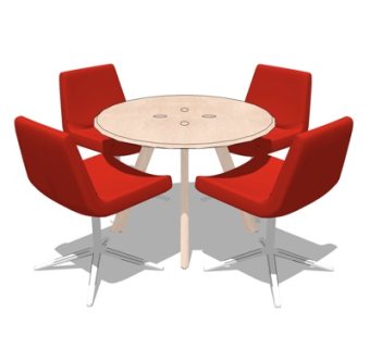 现代实木餐桌椅su模型