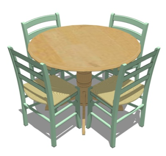 现代实木餐桌椅su模型