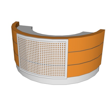 现代接待前台su模型