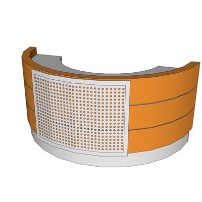 现代接待前台su模型