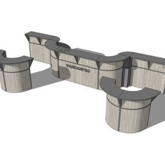 现代接待前台su模型