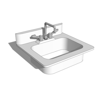 现代洗手台盆su模型