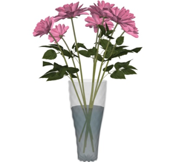 现代玻璃花瓶su模型