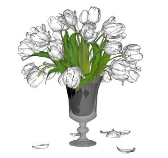 欧式玻璃花瓶su模型