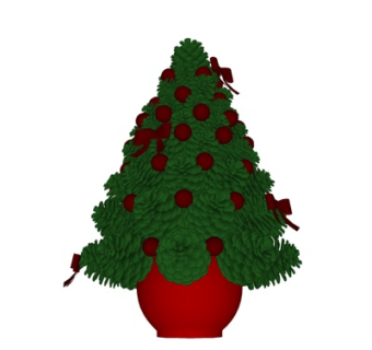 现代圣诞树su模型