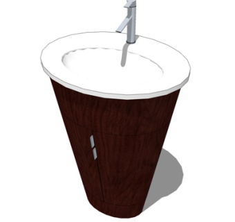 现代洗手盆su模型