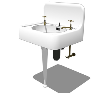 现代洗手盆su模型