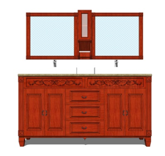 欧式洗手盆su模型