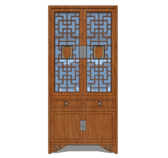 中式衣柜su模型