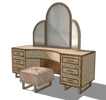 简欧化妆台su模型