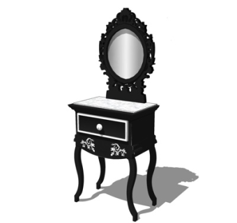 简欧化妆台su模型