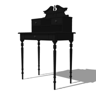 简欧化妆台su模型