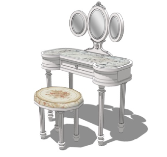 简欧化妆台su模型
