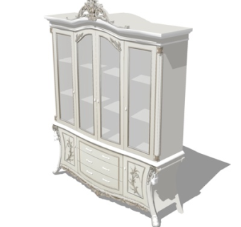 简欧酒柜su模型