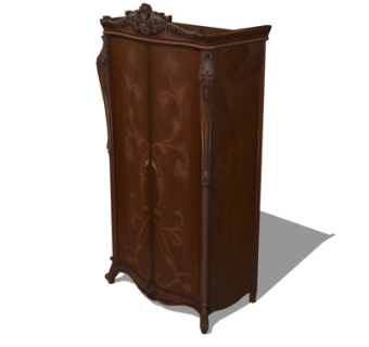 欧式衣柜su模型