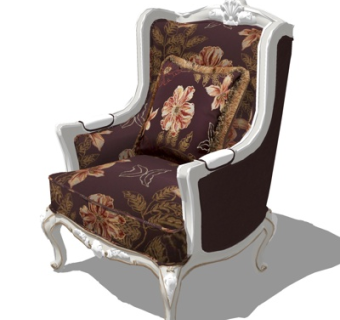 欧式单人沙发su模型