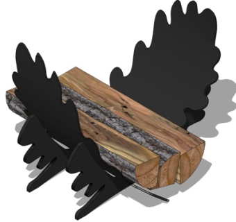 现代木柴架子su模型