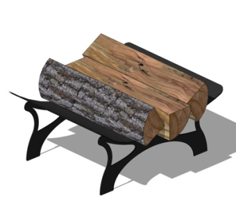 现代木柴架子su模型