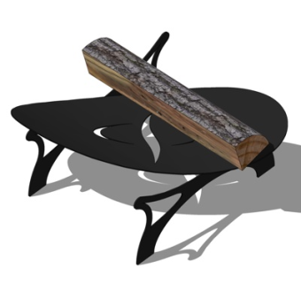 现代木柴架子su模型