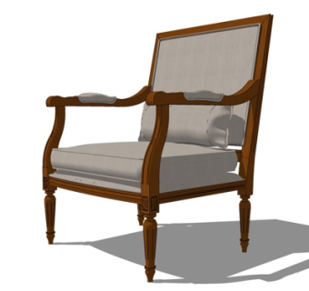 简欧单人沙发su模型