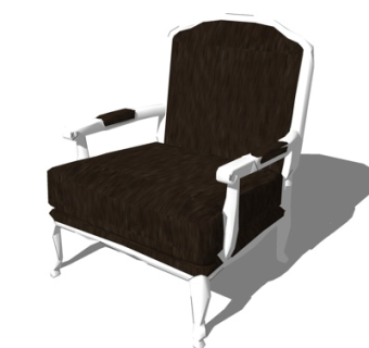 简欧单人沙发su模型